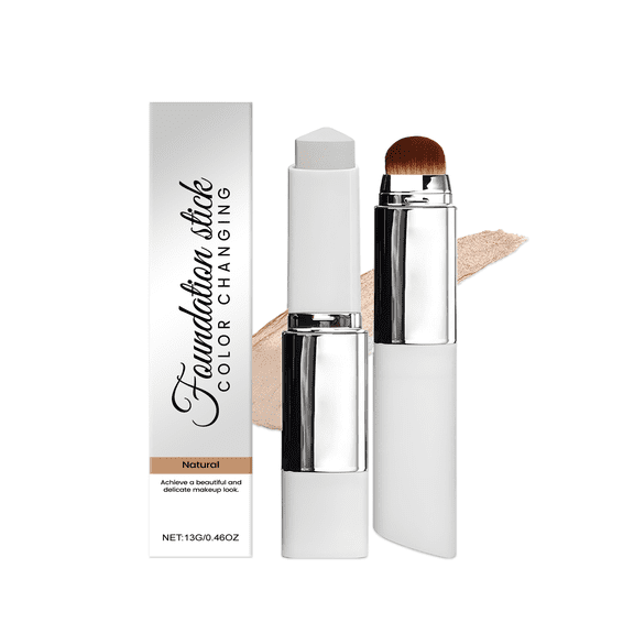 Natural Color Two-In-One Color-Changing Foundation Stick Light, Smooth Clear Base Makeup Hydrating, Concealing Long-Lasting Foundation And Color Makeup