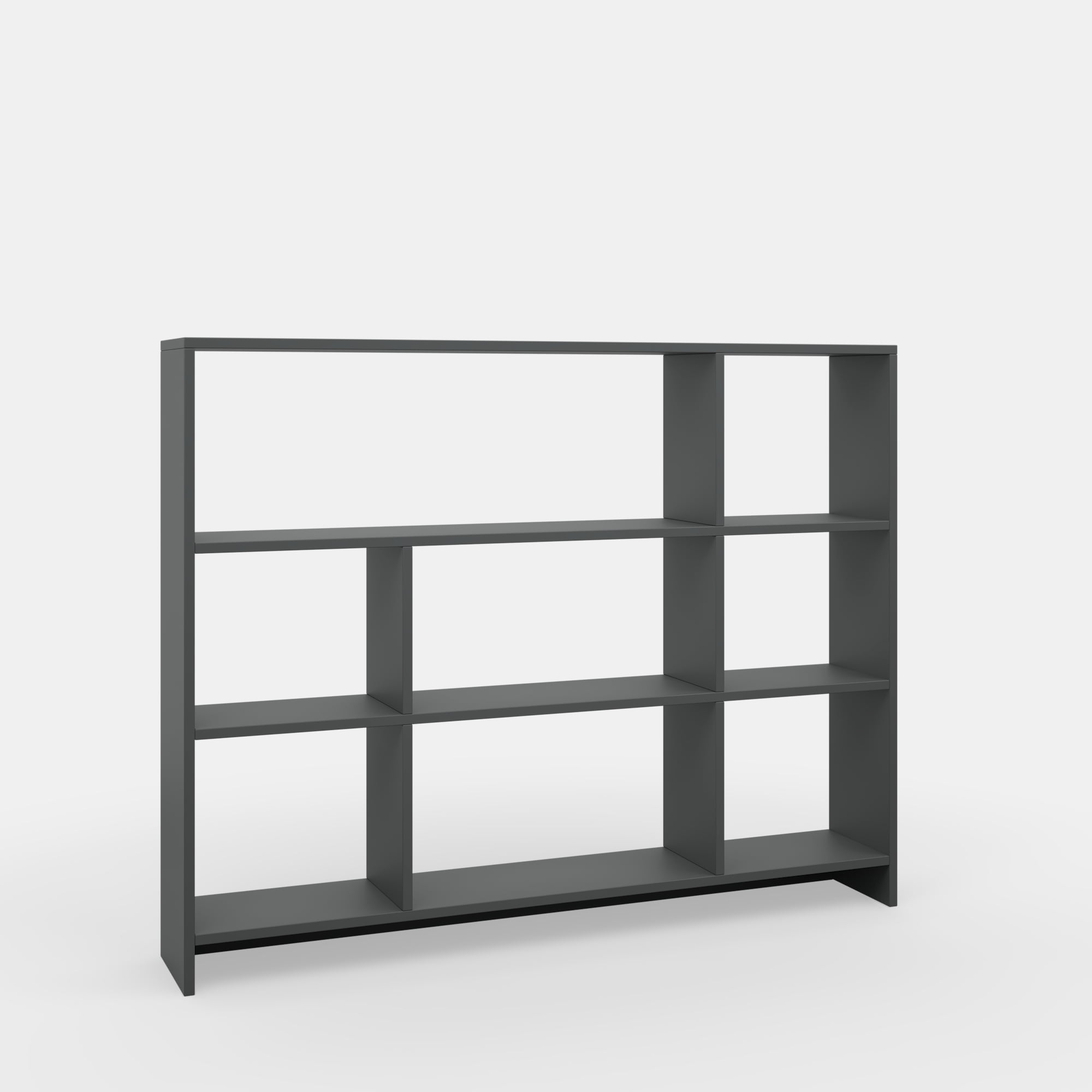 Ada Home Decor Lavina 3 Tier Open Shelf Cube Modern Bookcase, Anthracite