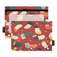 thumbnail image 2 of Ckdifva Christmas Socks Pencil Pouch 3 Ring Zipper Pencil Case Binder Pockets Clear Top Cosmetic Bag 2 Pack, 2 of 6