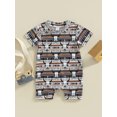 thumbnail image 2 of Genuiskids Western Baby Girl Boy Clothes Cow Print Romper Short Sleeve One Piece Rib Jumpsuit Shorts Retro Boho Cute Summer Newborn Outfit 0-18M, 2 of 8