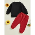 thumbnail image 6 of Toddler Baby Boys Fall Outfits for Valentines Day 3 6 12 18 24 Months 2T 3T Letter Print Long Sleeve Sweatshirts and Long Pants 2Pcs Clothes Set, 6 of 9