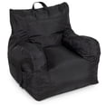 thumbnail image 4 of Big Joe Dorm Bean Bag Chair with Drink Holder and Pocket for Teens and Kids, Stretch Limo Black, Durable Easy-Clean Polyester Nylon Blend, 3 foot Gaming and Reading Nook Seat, Refillable, 4 of 12