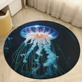 thumbnail image 5 of Jellyfish Ocean Style Round Rugs -Washable Non-Slip Small Round Area Rug Throw Soft Circle Rugs for Bedroom, Modern Print Indoor Carpet for Entryway Sofa Living Room, 5 of 7