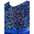 thumbnail image 3 of MAWCLOS Robe de Soirée Douce pour Tout-Petit Couleur Unie Paillettes Robe d'Été Bleu Royal 140cm, 3 of 7
