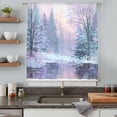 thumbnail image 5 of Winter Forest Sheer Curtains 72 Inches Long, Natural Forest Lake Snow Scene Colorful Light Filering Curtains, Breathable Simi Curtain Privacy Drapes for Living Room Bedroom Window Treatment, 5 of 9