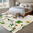 thumbnail image 5 of Area Rug 72×108in, St. Patrick's Day Shamrock Floral Floor Carpet Living Room Rug, Irish Plant Clovers Leaves Non-Slip Welcome Mat Indoor Rugs for Bedroom Dining Room, 5 of 9