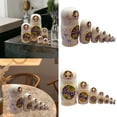 thumbnail image 2 of Matryoshka Russian Nesting Doll Set of 7 Handcrafted Wood Figurines Decors, 2 of 7