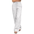 thumbnail image 7 of Lenpel Womens Summer Pants Fashion High Waist Lounge Trousers with Pockets Straight Leg Business Casual Work Slacks, 7 of 7