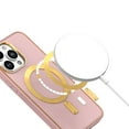 thumbnail image 5 of For Apple iPhone 14 Plus (6.7") Ultimate PU Leather Hybrid with MagSafe Compatible Bumper Gold Frame Protection Cover ,Xpm Phone Case [ Pink ], 5 of 6