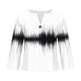 thumbnail image 5 of Linen Shirts for Women Long Sleeve Trendy V Neck T Shirts Plus Size Loose Tunic Fall Fashion Tops Summer Dressy Casual Woek Blouses Oversized Pull Over Gradient Graphic Tee Shirts Camisas Para Mujer, 5 of 5