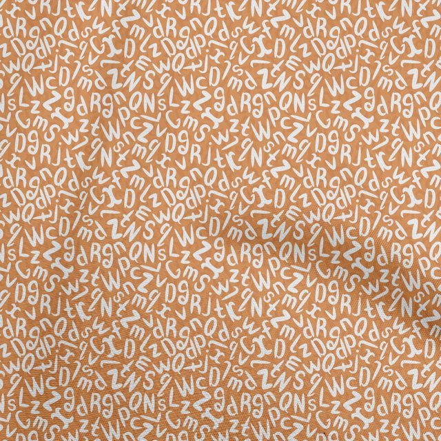 oneOone Viscose Jersey Gamboge Yellow Fabric Alphabet Sewing Craft Projects Fabric Prints By Yard 60 Inch Wide