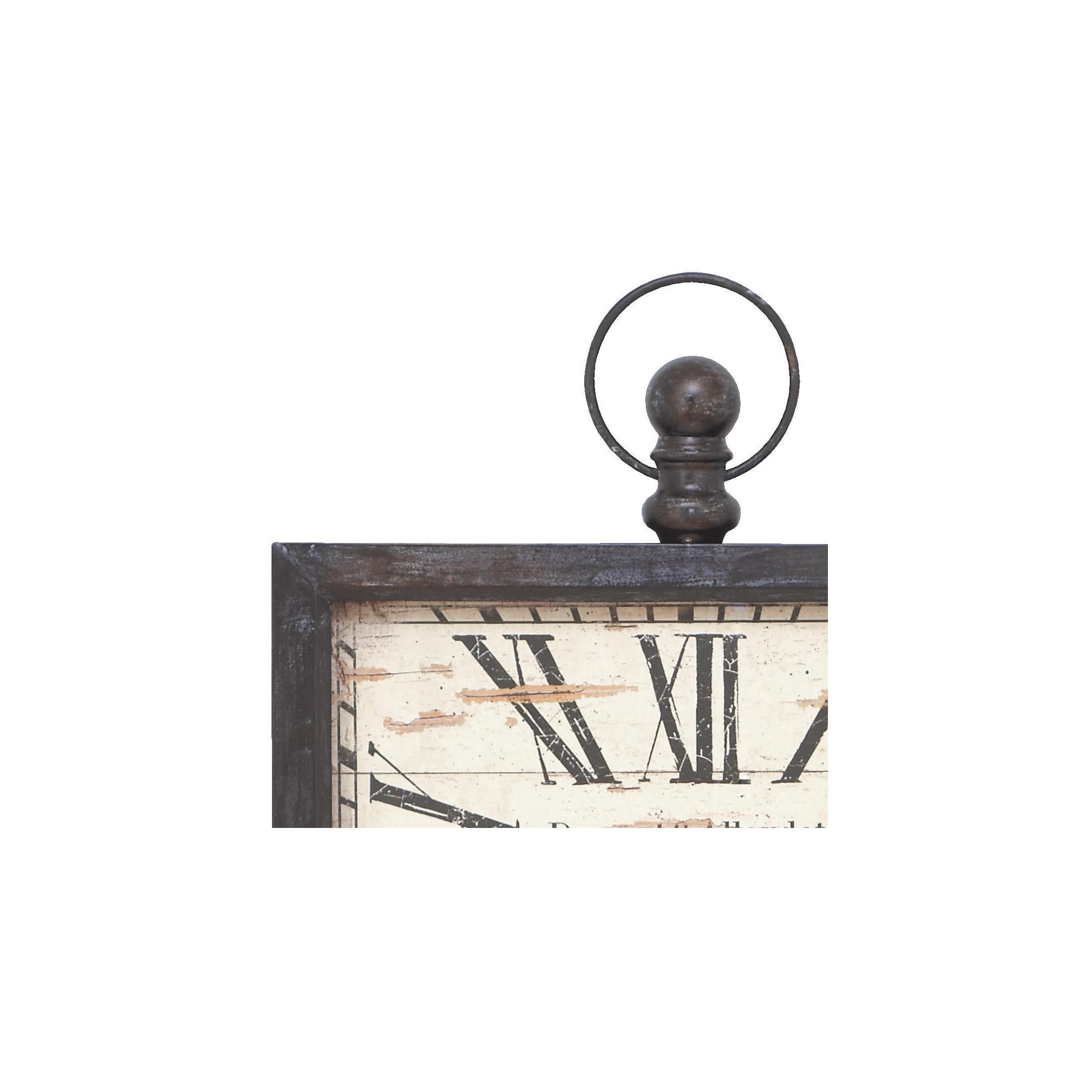 DecMode 24" Brown Metal Finial Pocket Watch Style Wall Clock