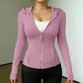 thumbnail image 7 of Zip Up Jackets Womens Athletic Lightweight 2026 Workout Hoodies Spring Shirt Fitted Gym Clothes with Pocket Pink M, 7 of 7