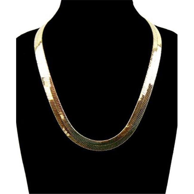 Herringbone Necklace Chain Aurum Clad Unisex 20" Gold Plated 