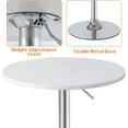 thumbnail image 6 of ELECWISH 35 Inches Height Modern Round Bar Table Adjustable Height Chrome Metal and Wood Cocktail Dinner Pub Table MDF Top 360° Swivel Furniture, White, 6 of 8
