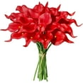 thumbnail image 1 of 20 flores blancas puras de 13,4 pulgadas, flores de lirio de cala artificiales de seda para el hogar, la cocina y la boda TUNC Sencillez, 1 of 5
