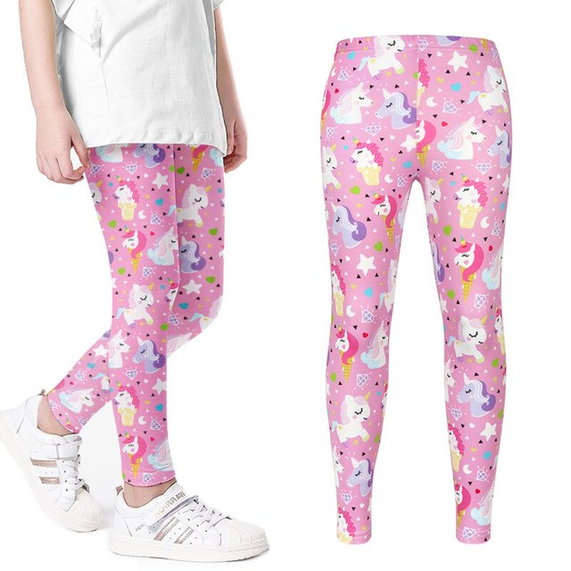 Leggings para niñas, pantalones pitillo florales informales con estampado de arcoíris para niños, pantalones ajustados para niños pequeños, adolescentes de 2 a 9 años Tan Jianjun unisex