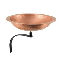 Achla Designs Hammered Solid Copper Birdbath w/Wall Mount Bracket, 12.25 Inch Tall, Satin Copper
