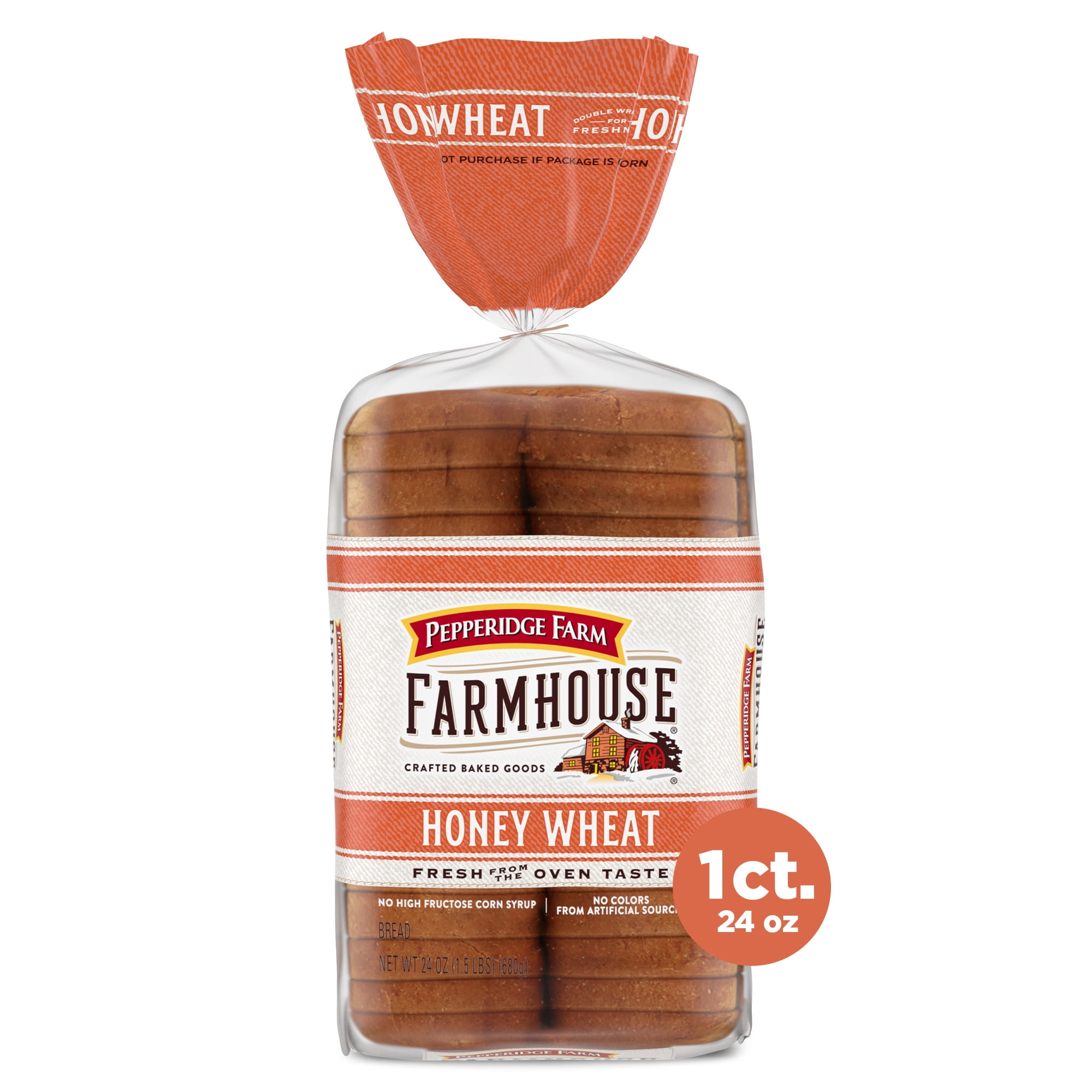 Pepperidge Farm Farmhouse Honey Wheat Bread, 24 oz Loaf