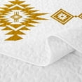 thumbnail image 5 of Castle Fairy Hippie Aztec Twin Quilt Set 2 Pieces,Minimalist Geometric Motif Twin Coverlet Set,White Mustard Gold,1 Bedspread and 1 Pillowcase, 5 of 7