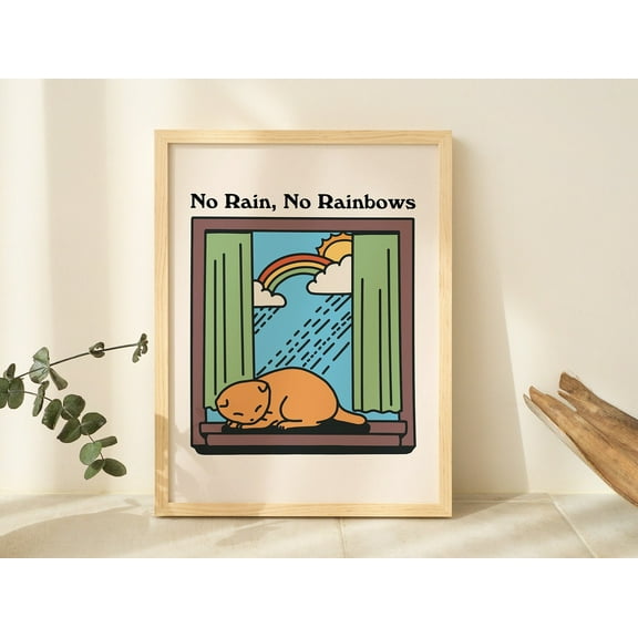 Retro Cat Maximalist Wall Print, Affirmation Art, Retro Wall Decor, Colorful Printable Art Poster,Painting Art, Dining Room Wall Decor Ideas, Art Deco Frameless 12x16inch