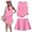 Pink, variant on Summer Outfits for Children Girls Size 7 Cute Preppy Two Piece Outfits Activewear Casual Tank Topss Top and Skirts Clothing Sets Pink 3-4 Years