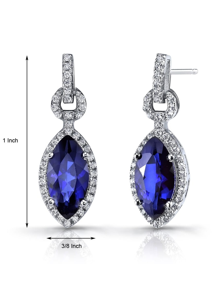 3 mm bright blue sapphire stud earrings in Sterling silver 