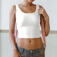 thumbnail image 6 of Women's Built In Bra Camisole Padded Tank Top, Solid Color Cotton Vest, Inner Outer Wear Base Layer, Wireless Shelf Bra Undershirt, Adjustable Strap Yoga Sleep Top, 6 of 8