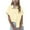 Yellow, variant on uikmnh Cute Tops for Girls Linen Camp Shirt Short Sleeve V-Neck Button Down Blouse Casual Summer Beach Top with Pocket Size:9-10 Years