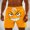 Yellow F, variant on WIZUTIZ Men Swimming Trunks 5 Inch Inseam Print Quick Dry Board Shorts Elastic Waist Summer Swimsuits with Pockets