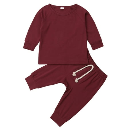 

JYYYBF Newborn Infant Baby Boy Girl Long Sleeve Pajamas Set Sleepwear Nightwear Clothes Outfit Red 6-12 Months