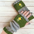 thumbnail image 2 of Women's Gloves Mittens Winter New Ladies Fingerless Knitted Warm Half Finger Wool Gloves,Women's Accessories Gloves Mittens, 2 of 8