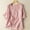 Pinks, variant on Women's Casual Linen T-Shirt Button up Lapel Collar Shirt Summer Ruffled Half Sleeve Loose Tops,Pink,L
