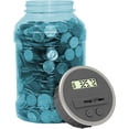 thumbnail image 3 of Teacher's Choice Coin Counter Pennies Nickles Dimes Quarter Savings Jar | Transparent Blue w/ LCD Display, 3 of 6