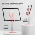 thumbnail image 2 of Cute Bunny Phone Stand, Angle Height Adjustable Cell Phone Stand（Pink）, 2 of 5