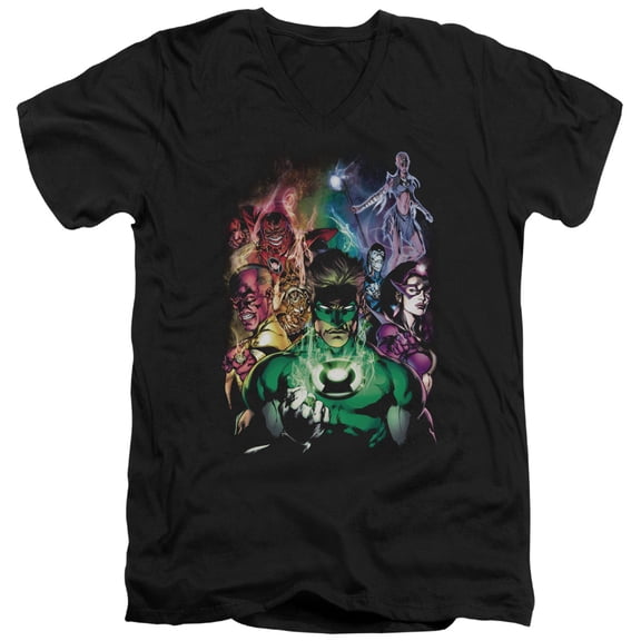 Green Lantern The New Guardian S/S Adult V-Neck T-Shirt Black