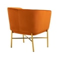 thumbnail image 6 of Velvet Accent Chair, Modern Barrel Armchair with Golden Metal Legs, Upholstered Vanity Chair for Bedroom Living Room and Dining Room, Orange, 6 of 6