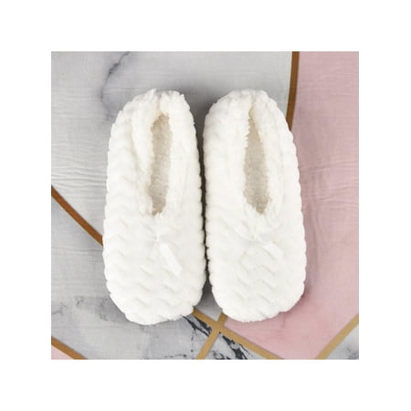 

GENILU Women Indoor Warm Fleece Slippers Winter Soft Cozy Non-Slip Plush Slip-on Shoes