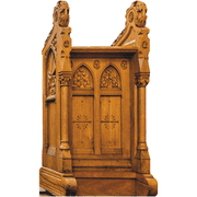 SS11284 German Protestant Parish Church Wood Lectern Podium Speaker Soap Box Stand In Cardboard Cutout Standee Standup