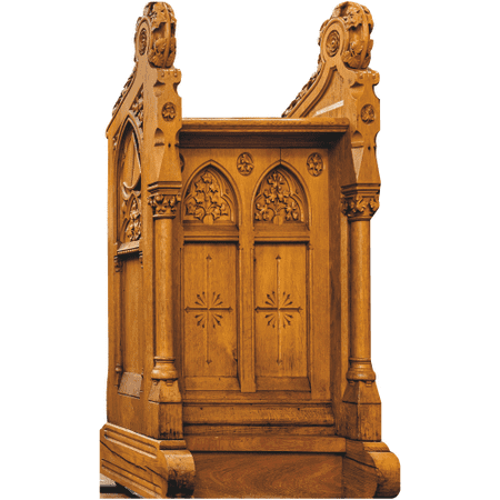 SS11284 German Protestant Parish Church Wood Lectern Podium Speaker Soap Box Stand In Cardboard Cutout Standee Standup