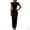 Black, variant on TEAJOPSUU Women's Dresses Slim Fitted V Neck Cap Sleeve Dresses Formal Business Wedding Guest Party Maxi Dress Blue