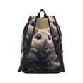 thumbnail image 2 of Honeii Cute Fat Ball Branch Print Canvas College Laptop Backpack, Durable Rucksack Travel Notebook Bag School Backpack Book Bag for Men Women-Medium, 2 of 7