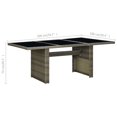 thumbnail image 4 of vidaXL Table de Jardin Brun en Rotin Poly et Verre Trempé, 4 of 4