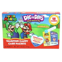 Frankford Super Mario Valentine Fruit Flavored Dig N Dips Friendship Exchange Candy, 18 Count