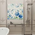 thumbnail image 4 of Wall Art Prints, Blue Flora Framed Canvas Prints for Bedroom Living Room Bathroom Office, Spring Hydrangea Flowers Hydrangea Dragonfly Beige Gallery Wrap Wall Art Poster for Gifts Home Decor 24"x24", 4 of 9