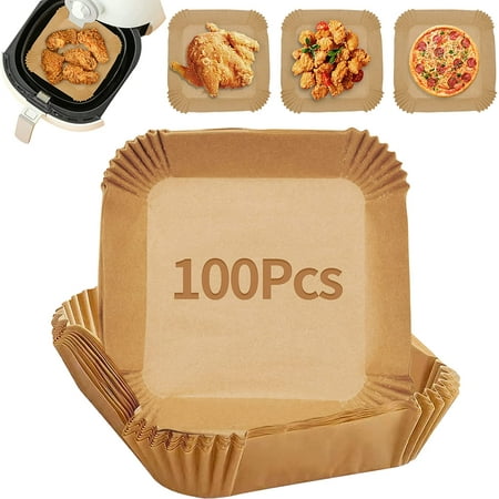 Dinohhi 100Pcs (16cm) Air Fryer Baking Paper Square Greaseproof Paper ...