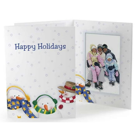 Holiday Color Photo - Snowmen Holiday Photo Folders for 5x7 (25 Pack)