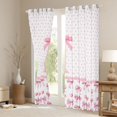thumbnail image 3 of Feelyou Initial I Letter Black Out Curtains, Pink Bowknot Curtains Pack of 2 (42x63 Each), 3 of 6