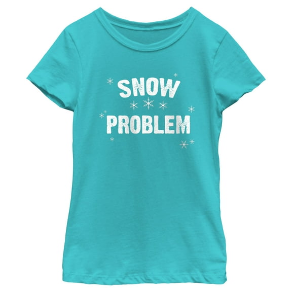 Girl's Lost Gods Snow Problem  Graphic Tee Tahiti Blue Large