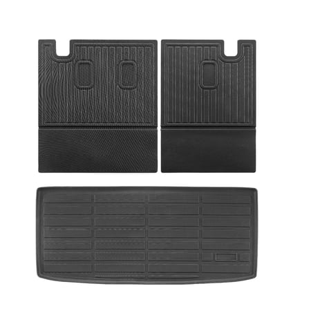 Car Mats for 2016-2024   TPE Trunk Liner & Back Seat Mats Set  Black  Custom Fit Interior Protector